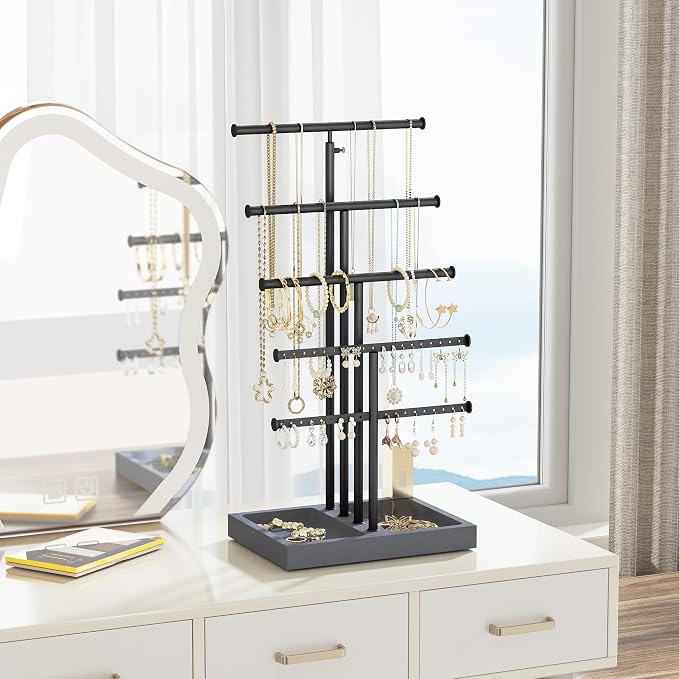 Love-KANKEI Jewelry Organizer Stand, 5 Tier Large Necklace Holder - Image 7
