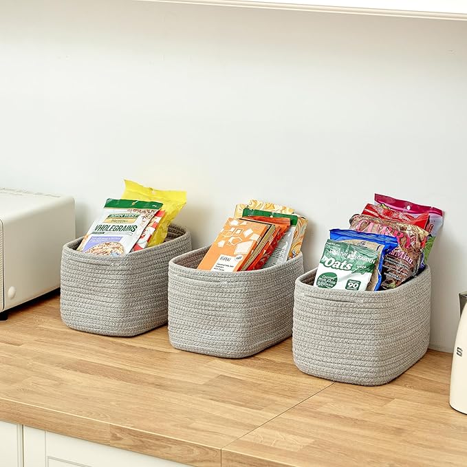 Small Cotton Rope Basket – Storage Bin - Image 6