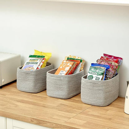 Small Cotton Rope Basket – Storage Bin - Image 6