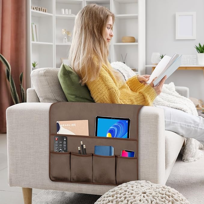 TV Remote Control Holder Couch Caddy, Non-slip Bedside Caddy Organizer - Image 3