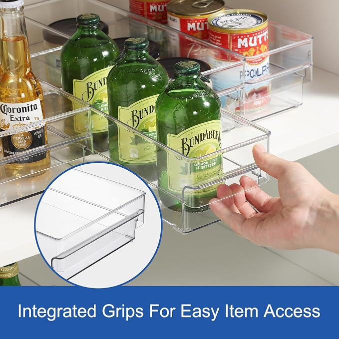 Plastic Storage Bins, 2 Pack Stackable Fridge Organizer Bins, Freezer Storage - Image 4