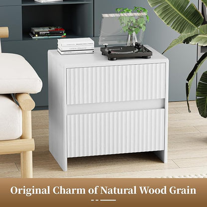 Fluted Nightstand, Modern Night Stand - Image 3