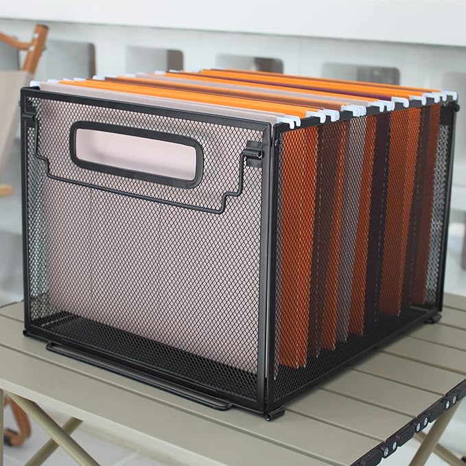 SETTFRFE 2 Pack File Organizer, Metal File Crates - Image 2