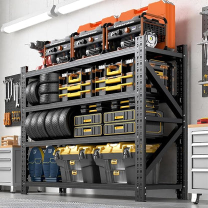Heavy Duty Garage Storage Shelves 5000LBS Capacity, 4-Tier Large Industrial by BIZOEIRON