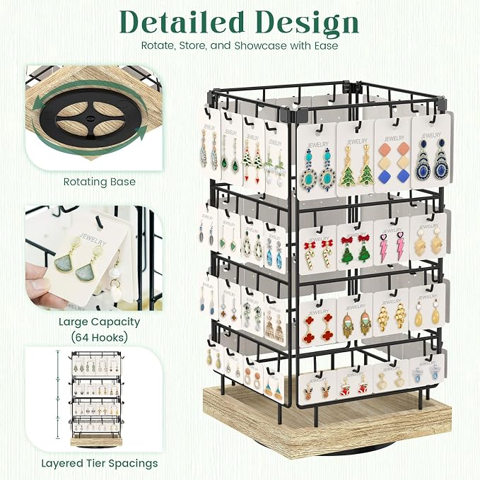 EsLuker.ly Rotating Earring Display Holder Stand - Image 2