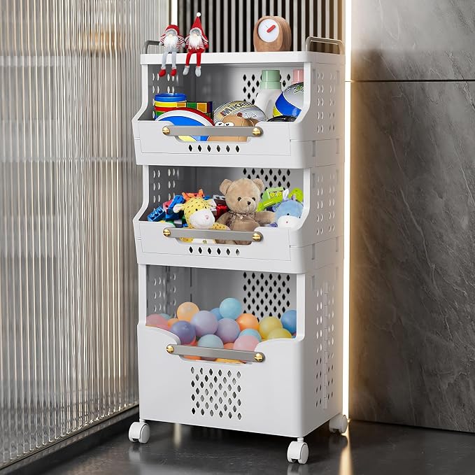 Laundry Basket with Wheels, Rolling Folding Laundry Hamper, Utility cart - Image 4