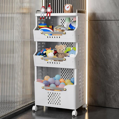 Laundry Basket with Wheels, Rolling Folding Laundry Hamper, Utility cart - Image 4