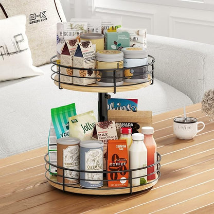 2 Tier Lazy Susan Spice Rack Organizer, Rotating Turntable, 12 Inch, - Image 6