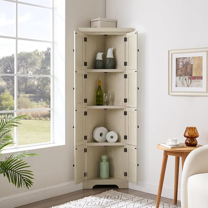 72" H Farmhouse Corner Storage Cabinet - Image 8