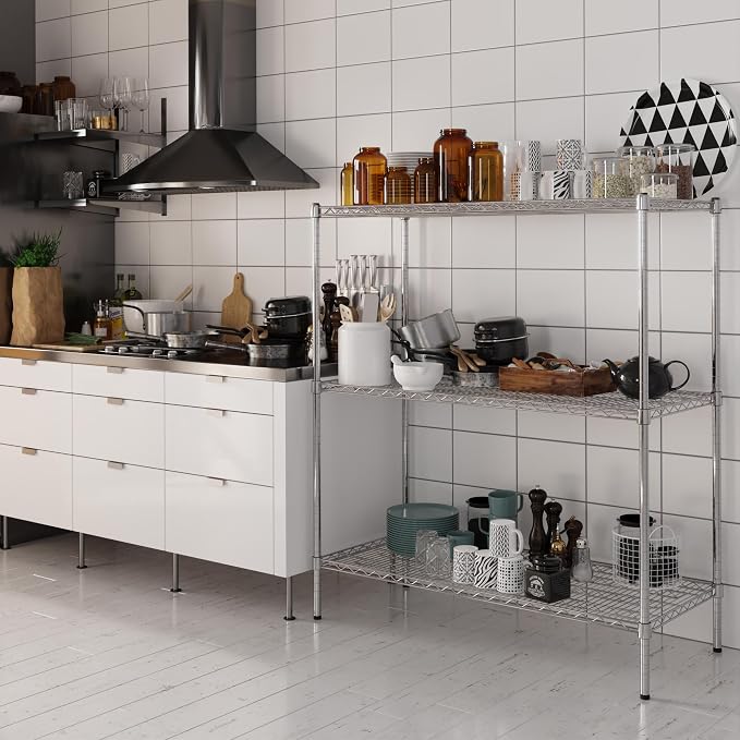 21" Deep x 48" Wide x 54" Height Wire Shelving Kit | 3-Tier | NSF Commercial - Image 2