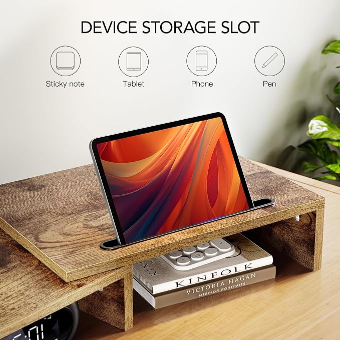 AMERIERGO Dual Monitor Stand Riser- 3 Shelf Screen Stand - Image 4