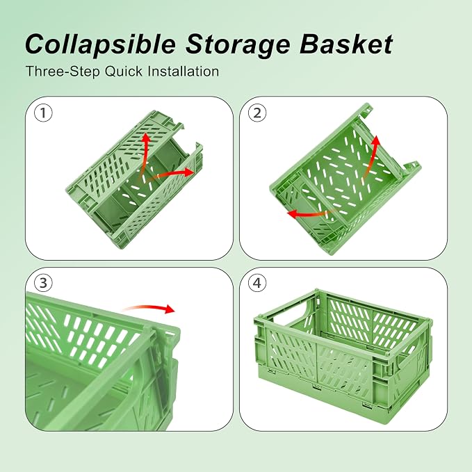 2 Pack Mini Foldable Small Plastic Baskets - Image 4