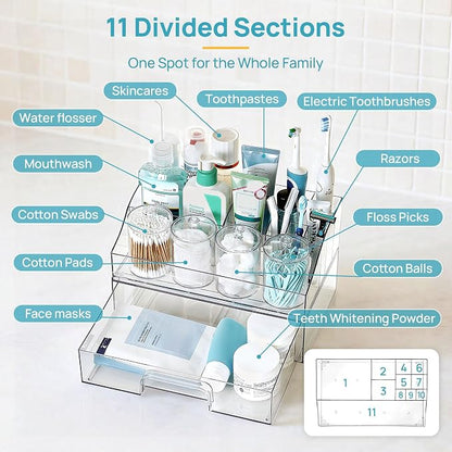 Vtopmart 6 PCS Bathroom Countertop Organizer, 1 Divided Tray - Image 3