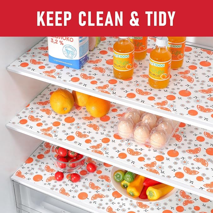 Cooyes Shelf Liners, 2-in-1 Non-Slip Fridge Mats, Absorb Excess Moisture - Image 2