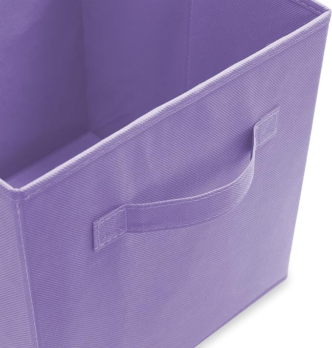 Casafield Set of 6 Collapsible Fabric Cube Storage Bins, Lavender - Image 3