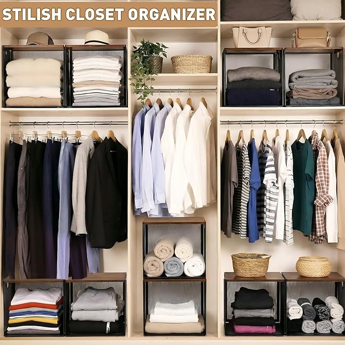 AceOrbit 3 Pcs Widened Stackable Closet Organizers and Storage - Image 5