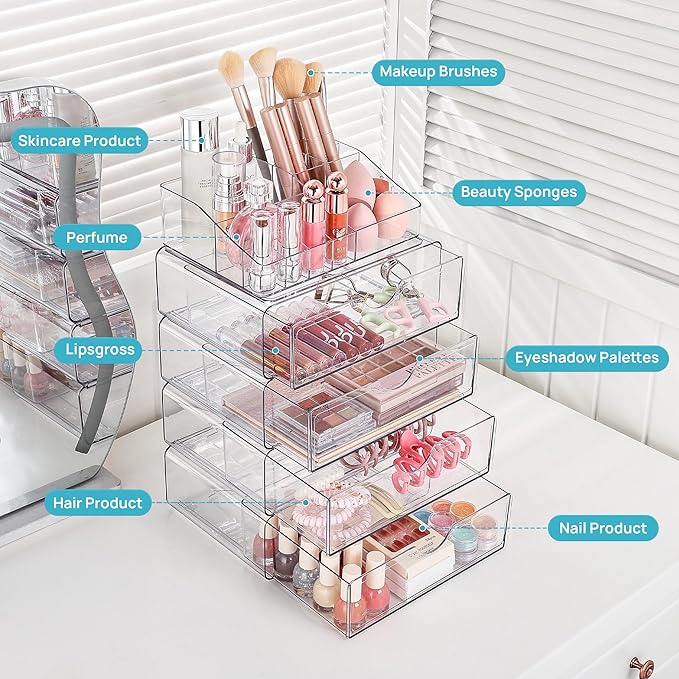 Vtopmart 3 Tier Clear Makeup Organizer - Image 4