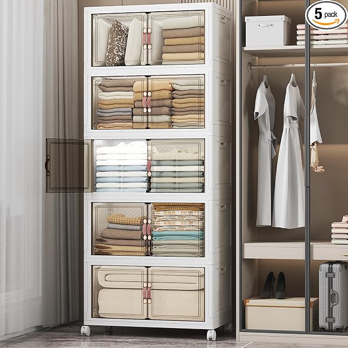 UAMFURI Stackable Storage Bins, 560QT Collapsible Drawers by UAMFURIDirect