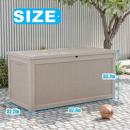 320 Gallon Outdoor Deck Box, Resin Waterproof Storage Box - Image 4