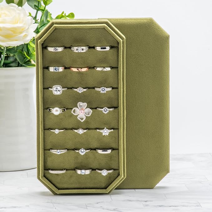 Velvet Ring Organizer Display Tray Jewelry Box Earring Holder Case - Image 5