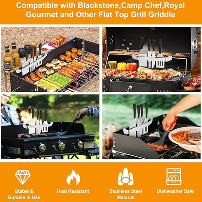 10 Inch Griddle Spatula Holder Magnetic Design, Stainless Steel Grill Barbecue - Image 6