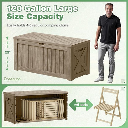 Greesum Outdoor Storage Box 120 Gallon Storage Bin - Image 4