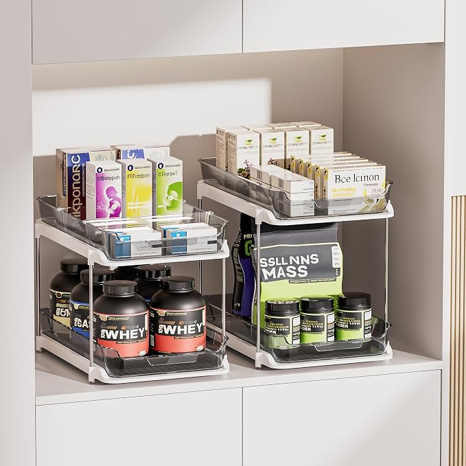 Delamu 2-Tier Multi-Purpose Bathroom Under Sink Organizers and Storage - Image 7