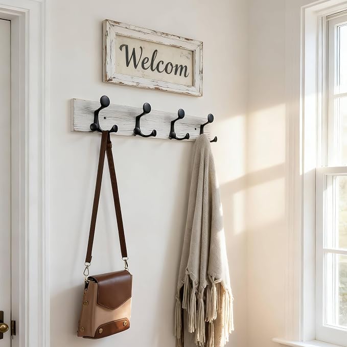 SKOLOO 24-Inch Wood Coat Rack Wall Mount - Image 2