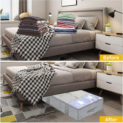 Onlyeasy Underbed Storage Bags Organizer, 4 Pack Large Capacity Under Bed - Image 4