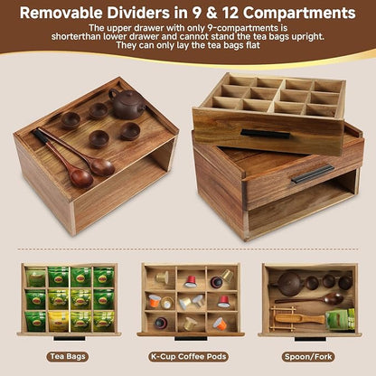 Acacia Wood Tea Bag Organizer - Image 5