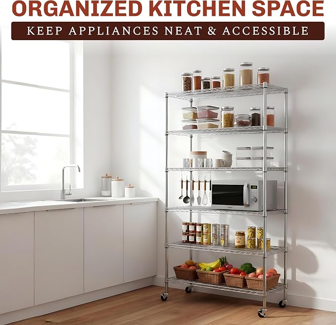 5-Tier NSF-Certified Steel Storage Shelves Rack - Image 9