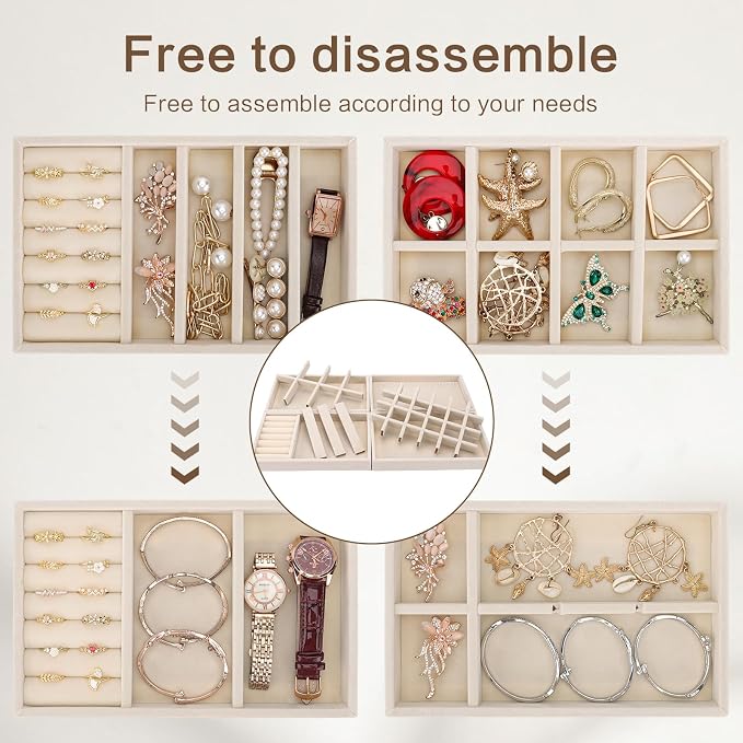 Velvet Jewelry Drawer Storage Tray, Storage Box - Image 4
