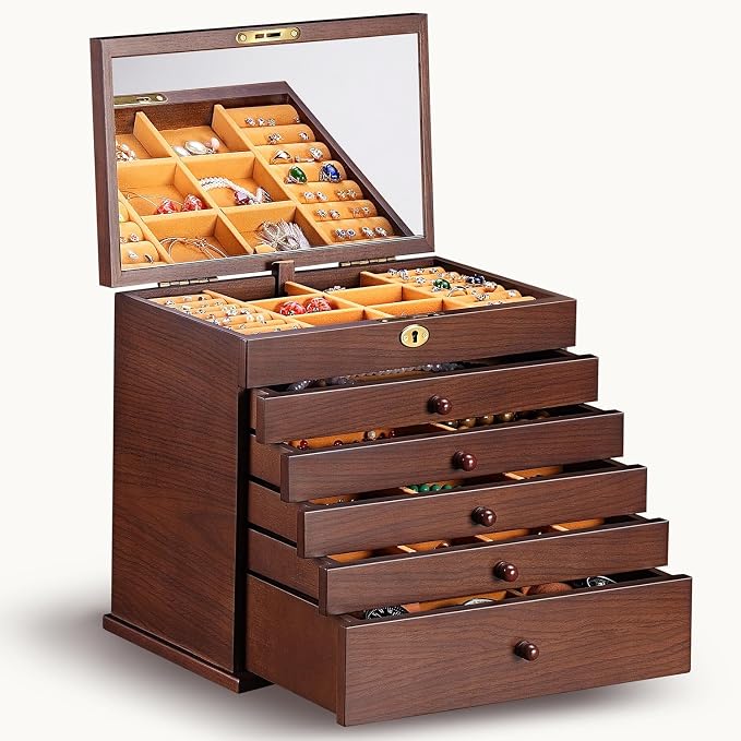Vintage Rustic Wooden Jewelry Organizer boxes - Image 9