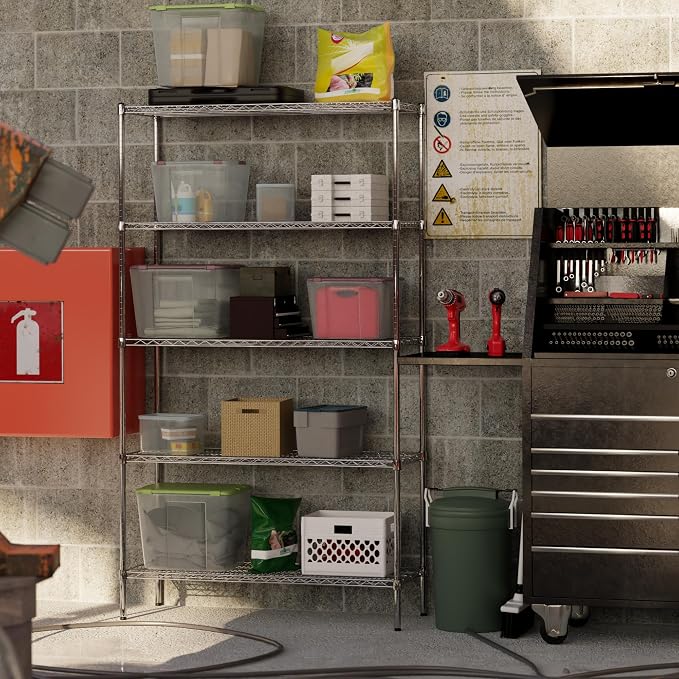 18" Deep x 48" Wide x 86" Height Wire Shelving Kit | 5-Tier | NSF Commercial - Image 2