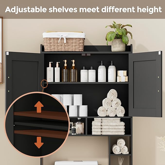 Homhedy Wooden Over The Toilet Storage Cabinet - Image 6