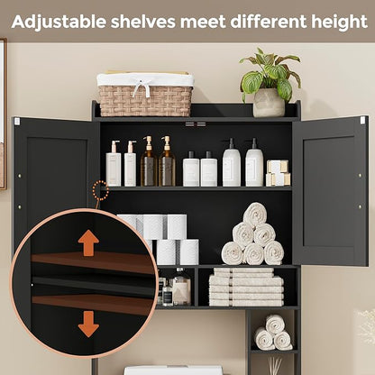 Homhedy Wooden Over The Toilet Storage Cabinet - Image 6