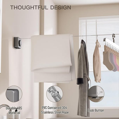Retractable Clothesline Indoor Outdoor, Clothes Line Retracting Indoor - Image 3
