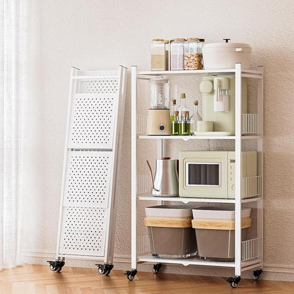 Folding Storage Shelves No Assembly, 4 Tier Foldable Storage Shelves by Unknown