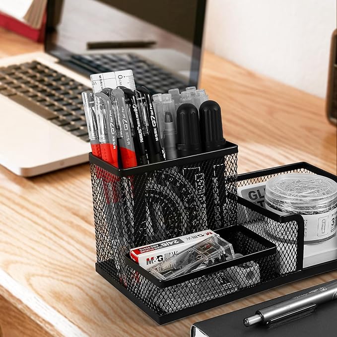 M&G Mesh Pen Holder Desk Organizers Pencil Holder - Image 6