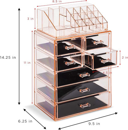 Sorbus Clear Cosmetic Makeup Organizer - Image 4