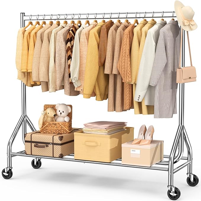 EAGMAK Heavy Duty Clothes Rack Load 420 LBS, Rolling Garment Rack by Eagmak