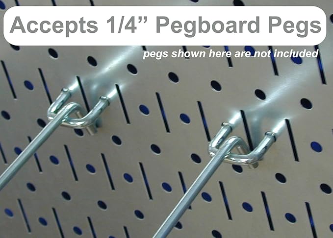 Wall Control Narrow Pegboard Rack 8in x 32in Red Metal Pegboard Runner Tool - Image 2