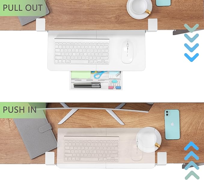 ETHU Keyboard Tray Under Desk, 19.7' X 11.81" Small Size Keyboard Drawer - Image 3