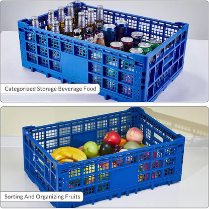Collapsible Storage Crates, 52 Liter Heavy Duty Foldable Plastic Crates - Image 4