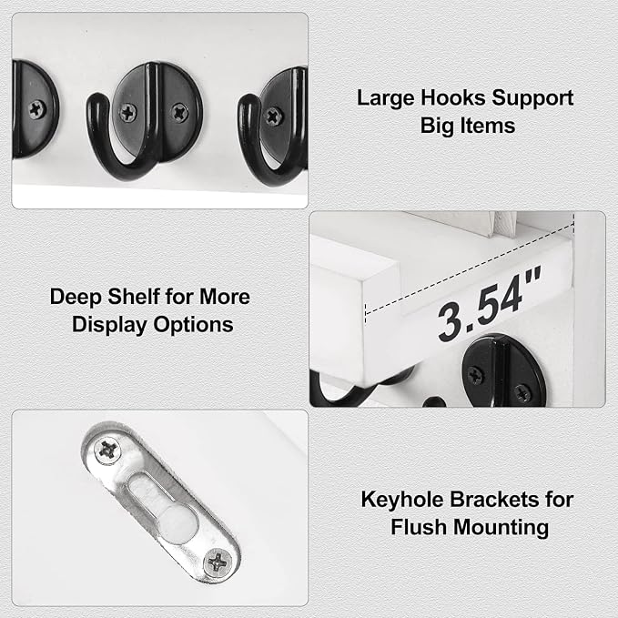 Lwenki Key Holder for Wall, Decorative Key and Mail Holder - Image 3