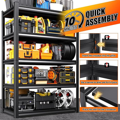 71.2''H /35.4''W Storage Shelves Adjustable Garage Shelving, Heavy Duty - Image 5