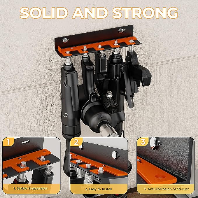 Air Tool Holder, Air Tool Rack for Garage Walls and Tool Cart Storage - Image 5