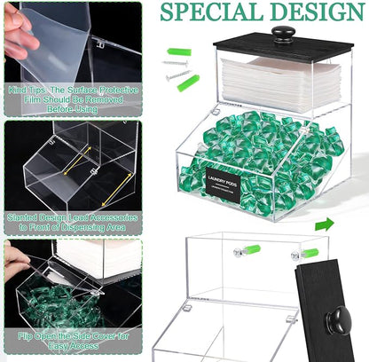 2 in 1 Dryer Sheet Holder & Laundry Pods Container, Laundry Detergent Organizer - Image 3