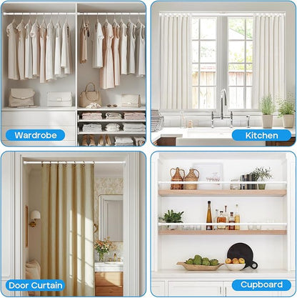 2 Pack Tension Rods for Windows 28 to 48 inch, Adjustable Curtain Rods No - Image 6