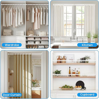 4 Pack Tension Rods for Windows 28 to 48 inch, Adjustable Curtain Rods No - Image 6